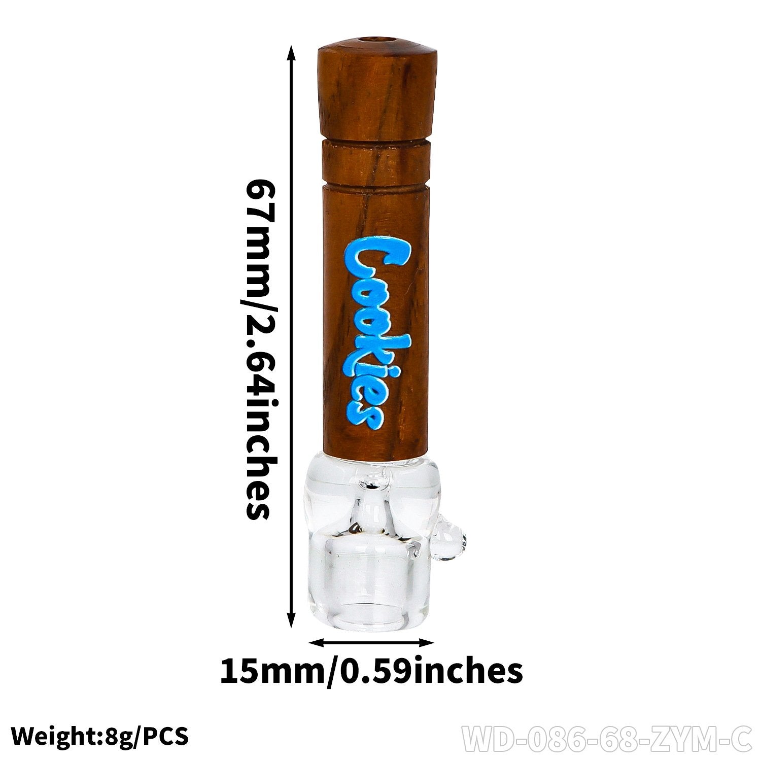 2.64 COOKIES Wood Weed Pipe