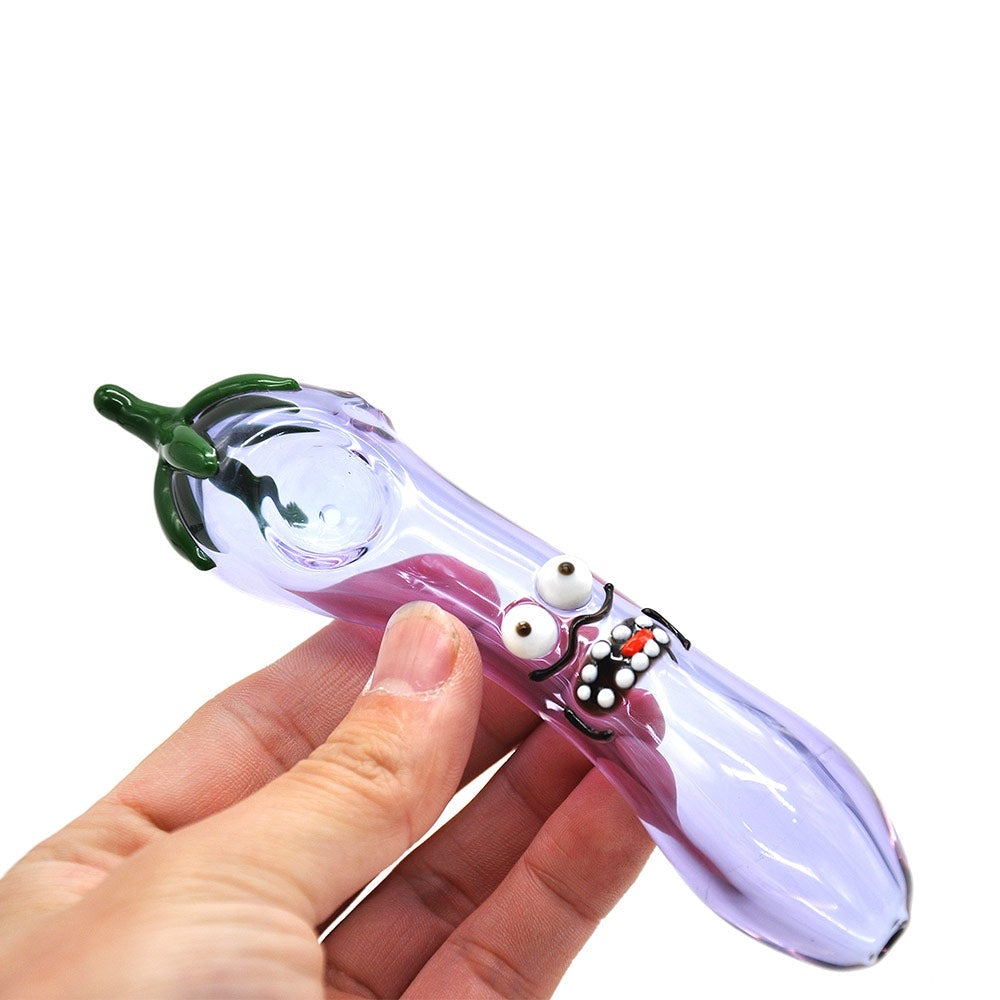 Eggplant Novelty Glass Pipe