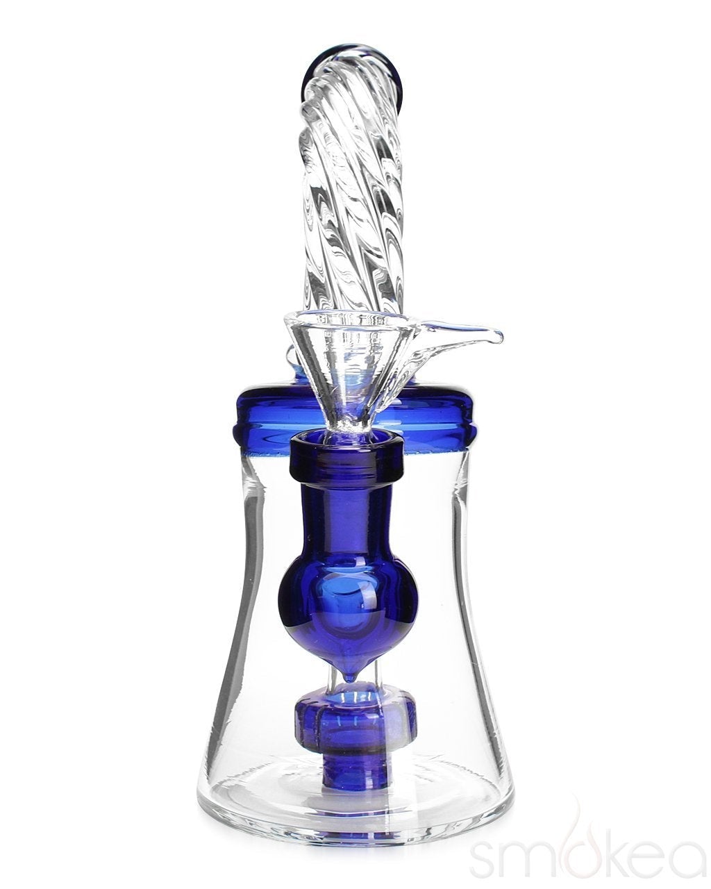 SMOKEA 8 Cut Glass Mini Bong w/ Bent Neck