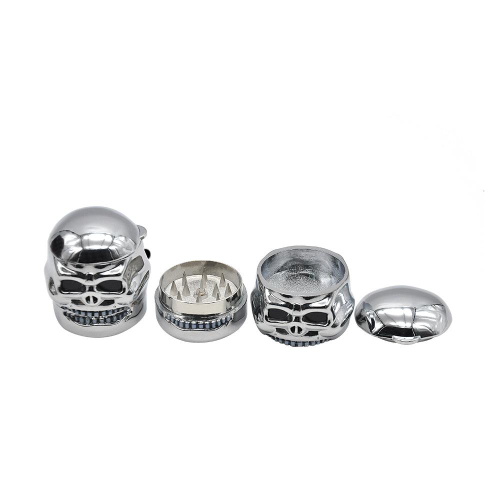 Silver Skull Novelty Herb Grinder 3 Layer 41MM
