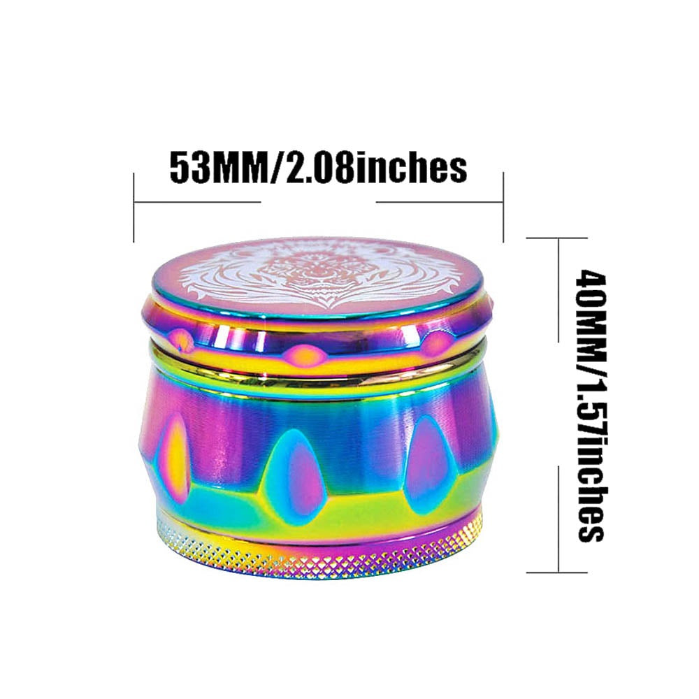 Rainbow Magnetic Lid Zinc Alloy Herb Grinder 4 Piece