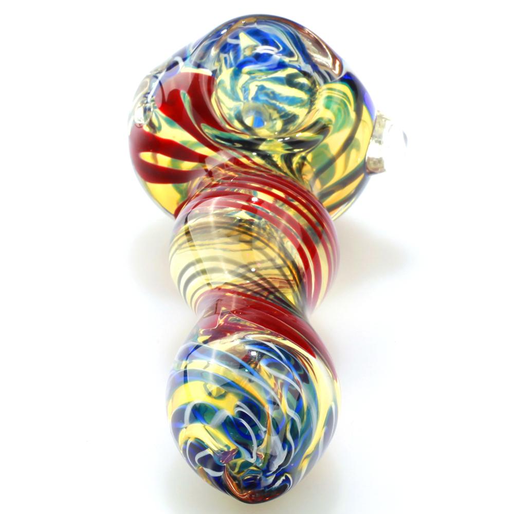 Mini Spiral Glass Spoon Pipe w/ Maria Rings - PuffingBird AU