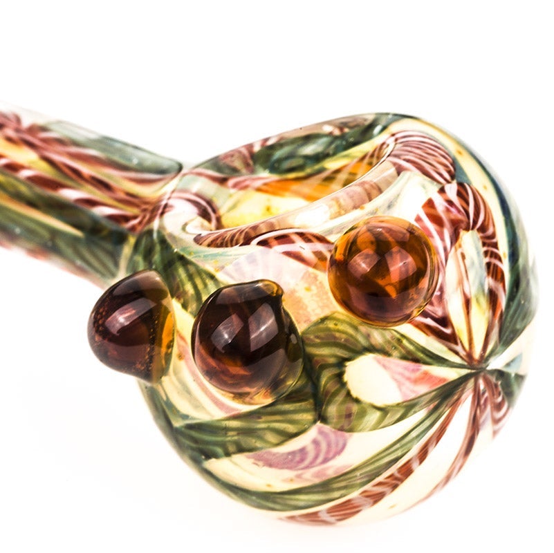 Fumed Glass Spoon Pipe w/ Marbles