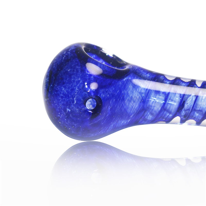 Blue Spiral Pattern Glass Pipe
