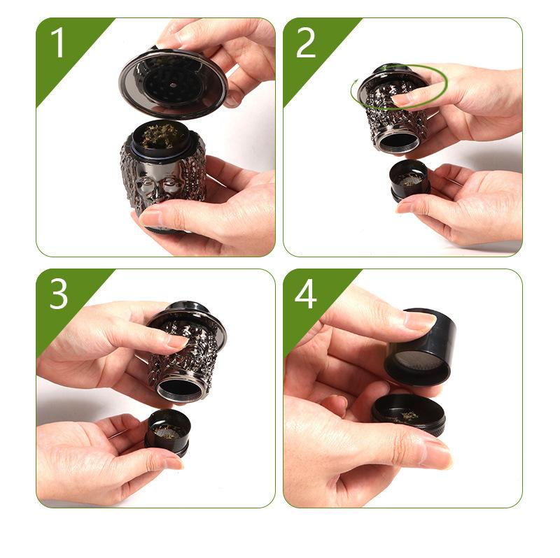 76mm 3 Layer Bob Marley Herb Grinder