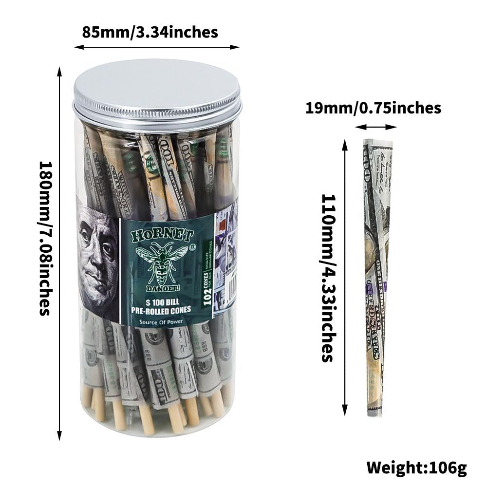 Dollar Bill Design Pre-Rolled Cones - Pack of 72