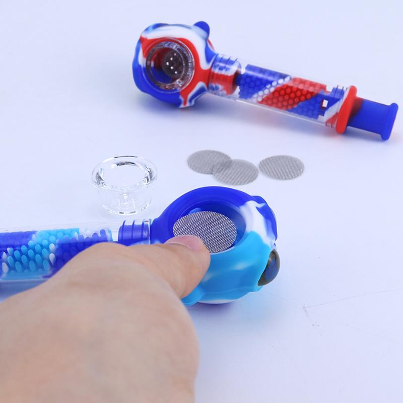 Fish-Shaped Silicone Smoking Pipe with Columnar Spiral Filtration - PuffingBird AU