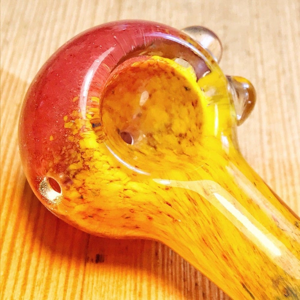 4.5 Three-Toned Dichroic Glass Pipe with Marble Grip