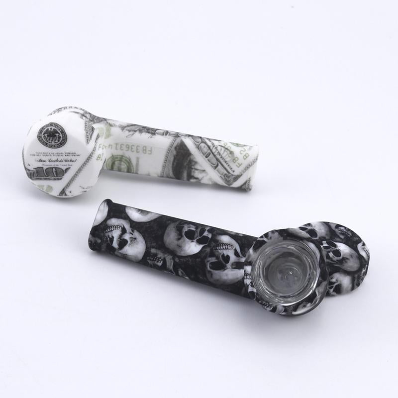 Water-Pattern Silicone Pipe With Lid (Random Colors) - PuffingBird AU