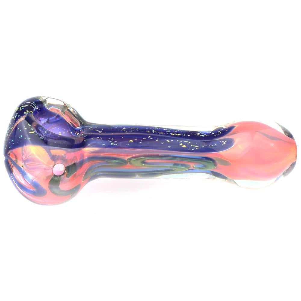 Fumed Purple Glass Pipe and Blue Sherlock Pipe Set