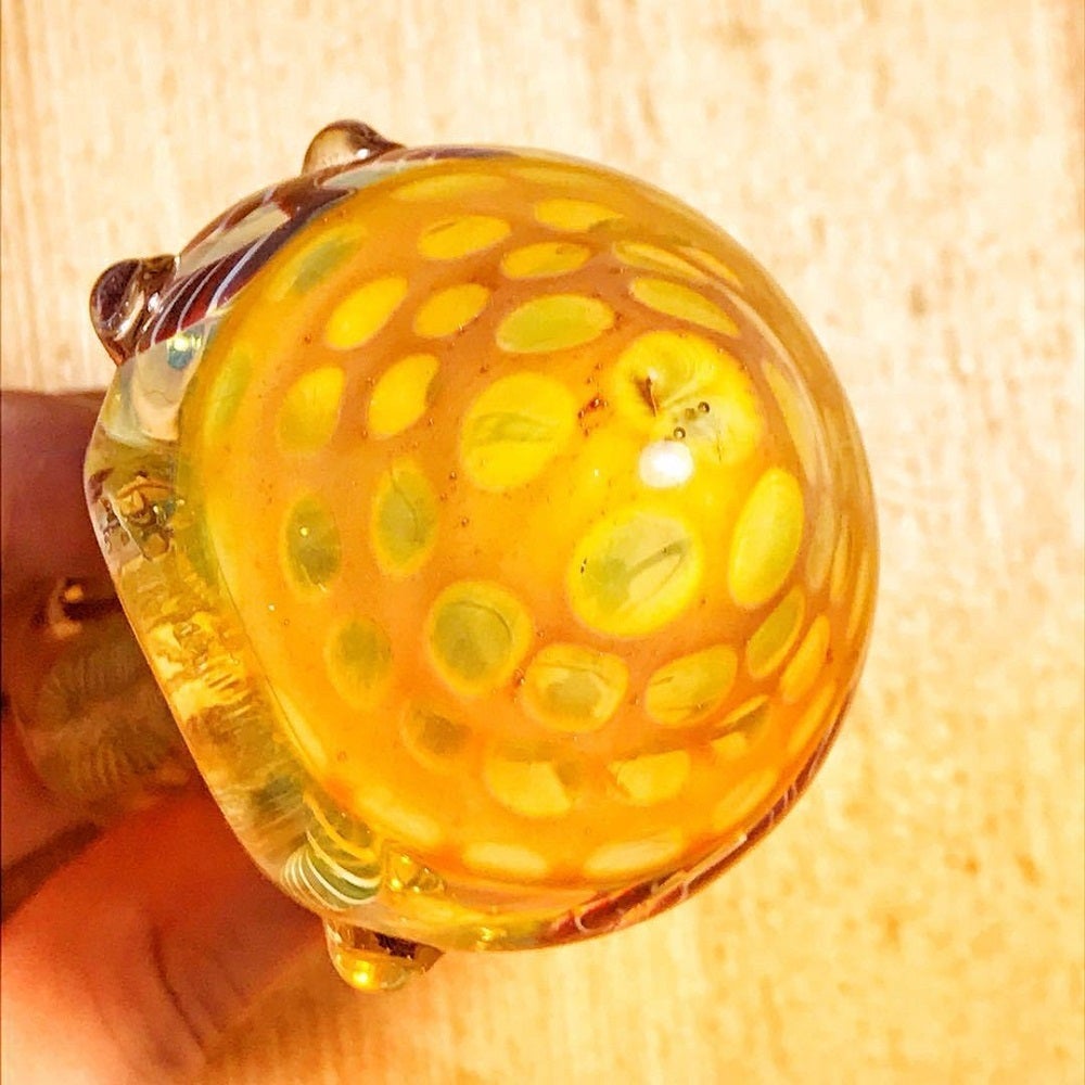 Ribbed Glass Spoon Pipe w/ Mili Scheme