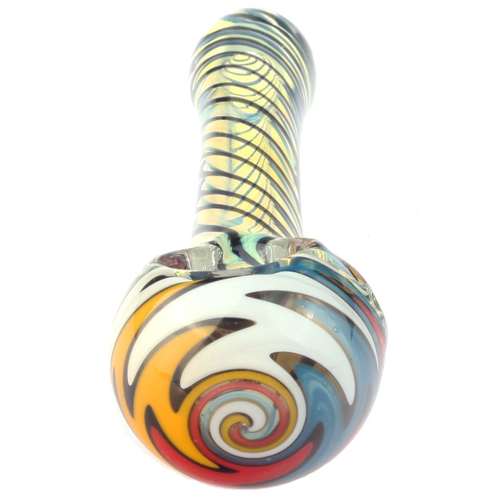 4.3 Fumed Glass Wig Wag Inside-out Spoon Pipe