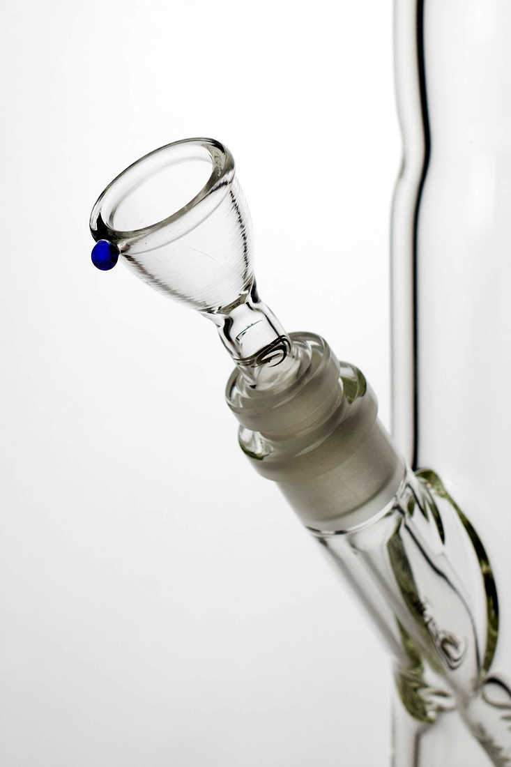 18 genie yellow dot curbed tube glass bong