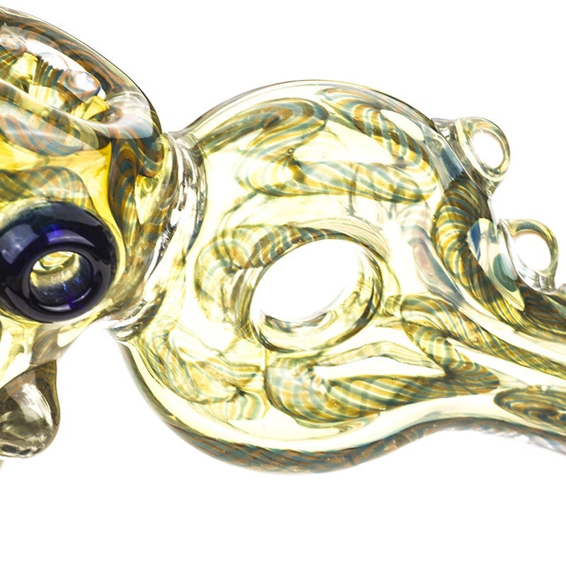 Swirl Fumed Glass Hammer Donut Bubbler