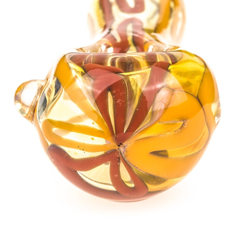 Fumed Glass Spoon Pipe With Canes