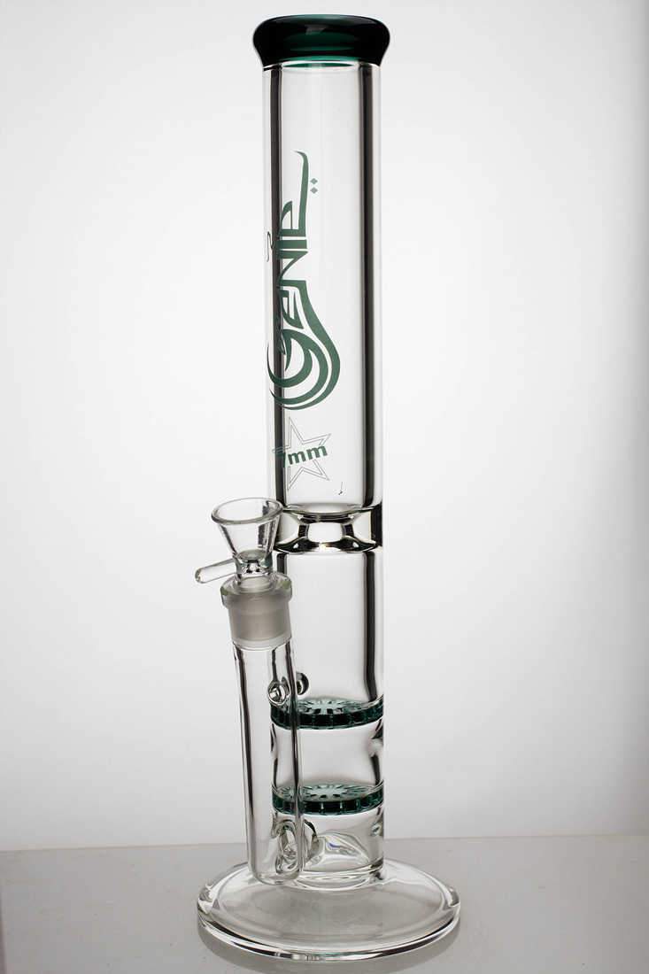 15 double flat diffuser heavy glass water bong