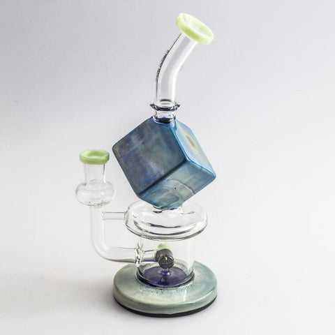 Cube Glass Dab Rig w/ Thermochromic Quartz Banger Set | Free Australia Shipping