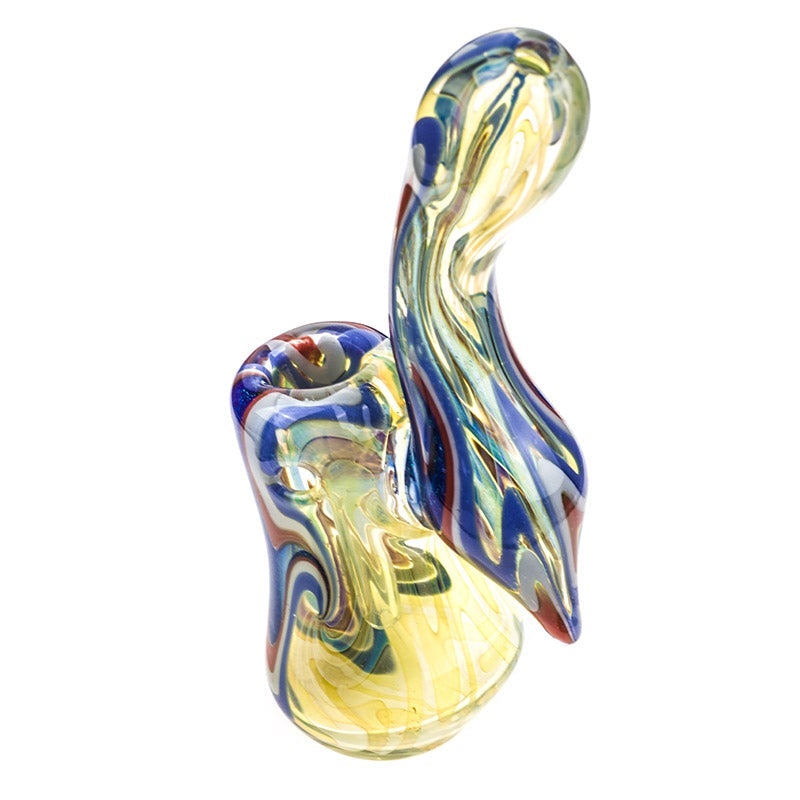 Swirl Pattern Glass Sherlock Bubbler