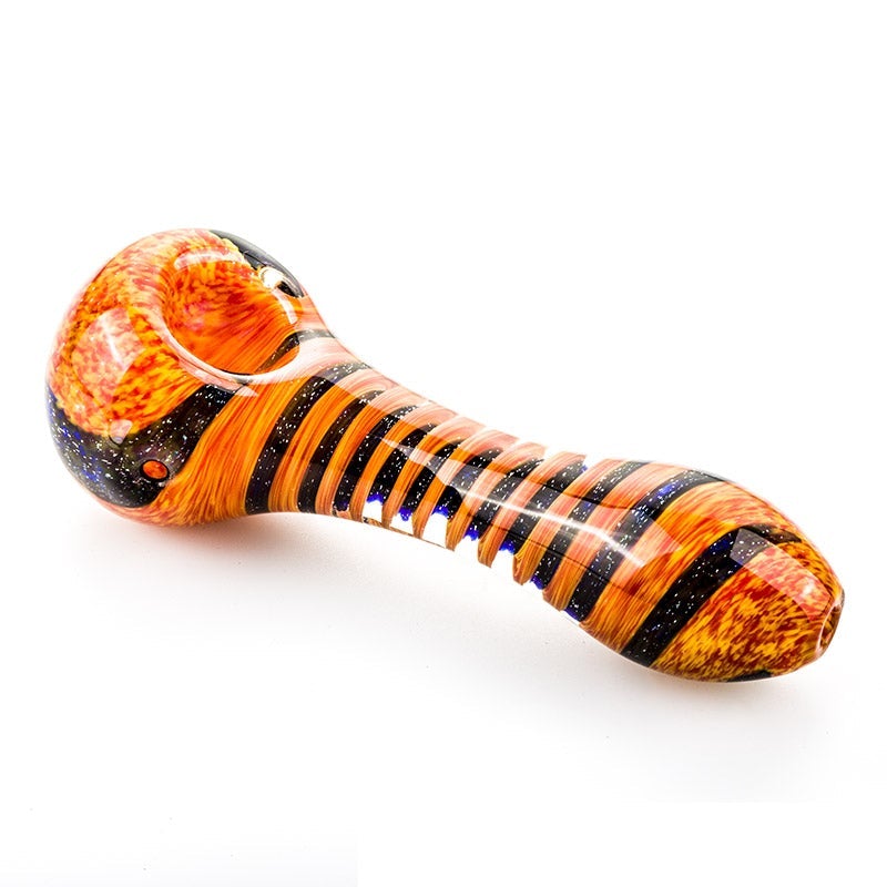 Orange Spiral Pattern Glass Pipe