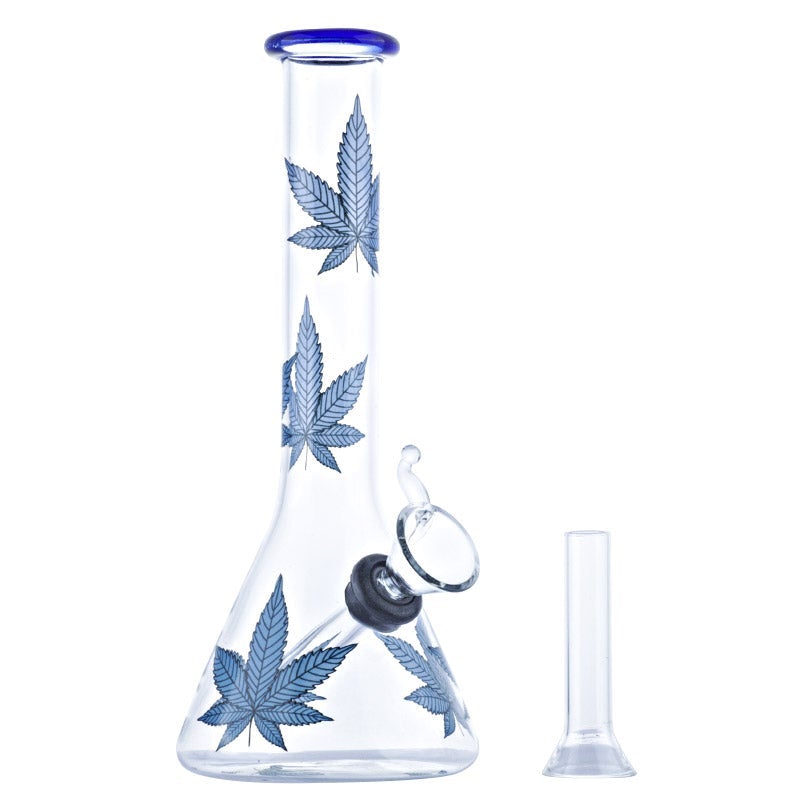 8 Marijuana Leaf Glass Beaker Bong