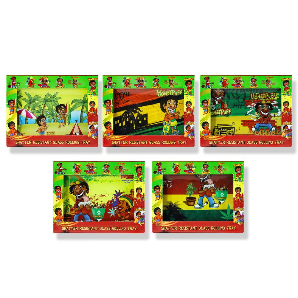 Mexico Vacation Wind Break Proof Glass Rolling Tray