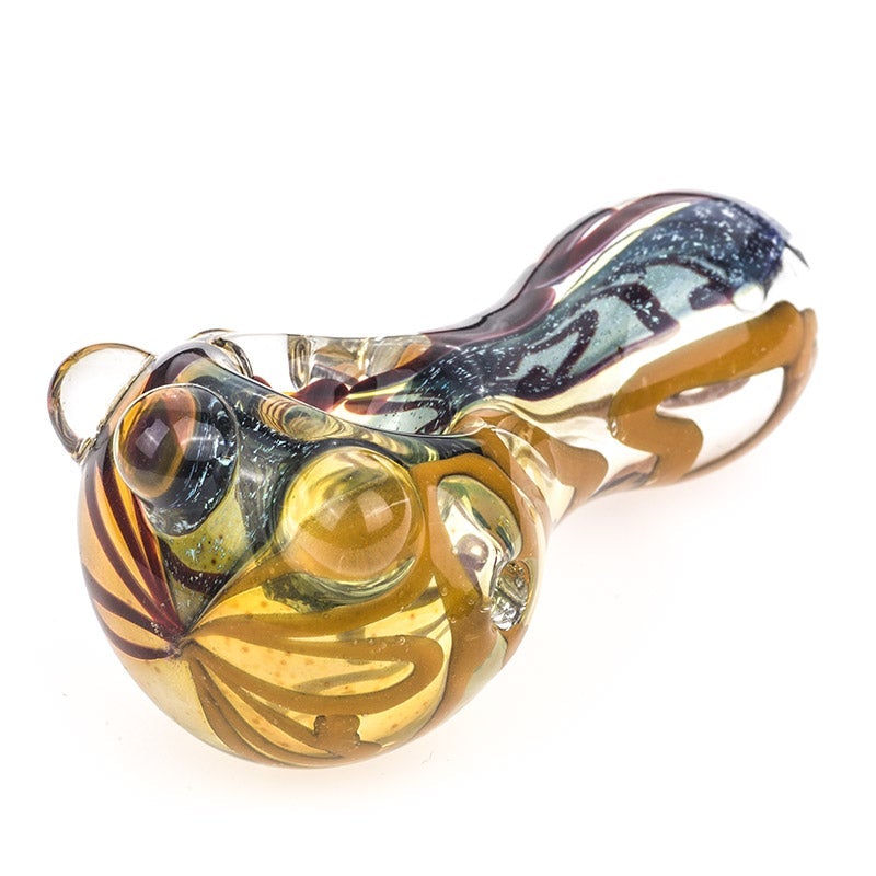 Fumed Glass Spoon Pipe w/ Canes - PuffingBird AU
