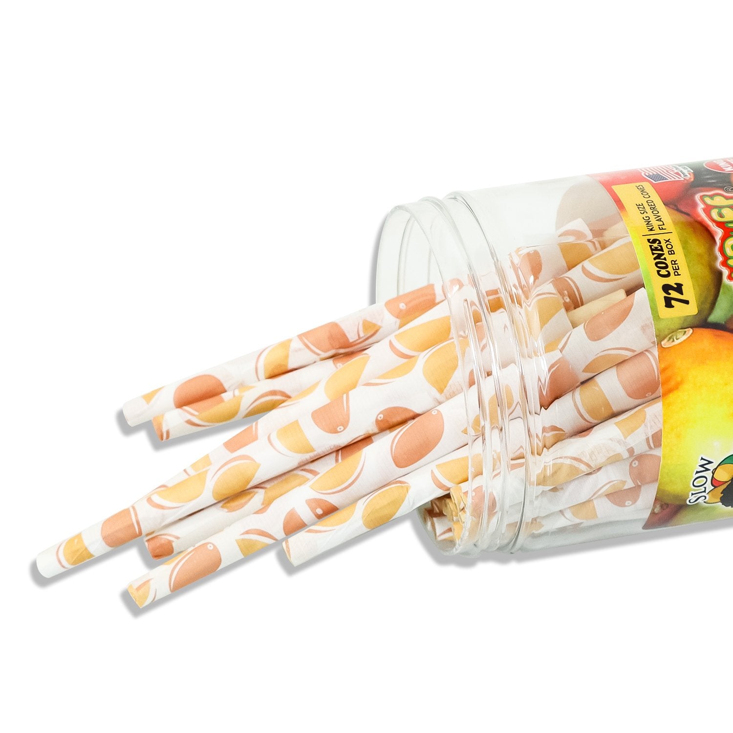 HoneyPuff King Size Mango Rolling Cones - 72 Count Textured Paper