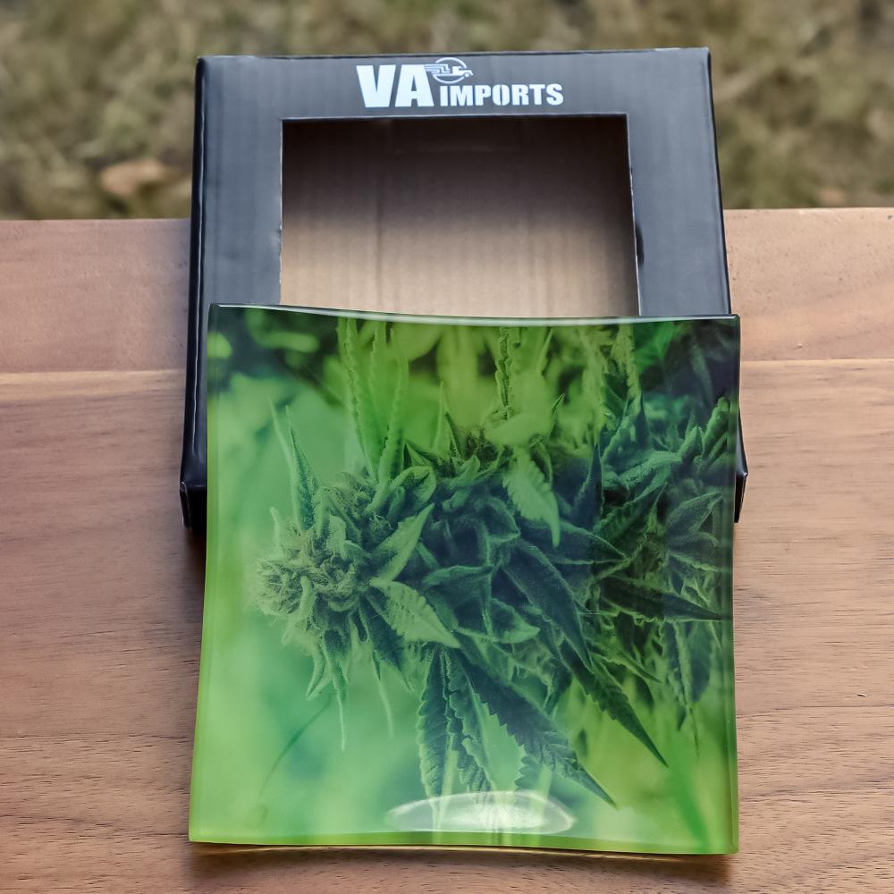 Small Square Glass Cigarette Rolling Tray