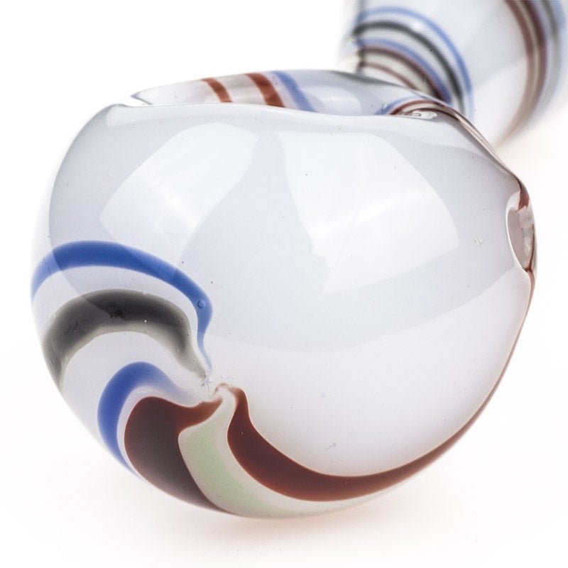 Spiral White Glass Pipe