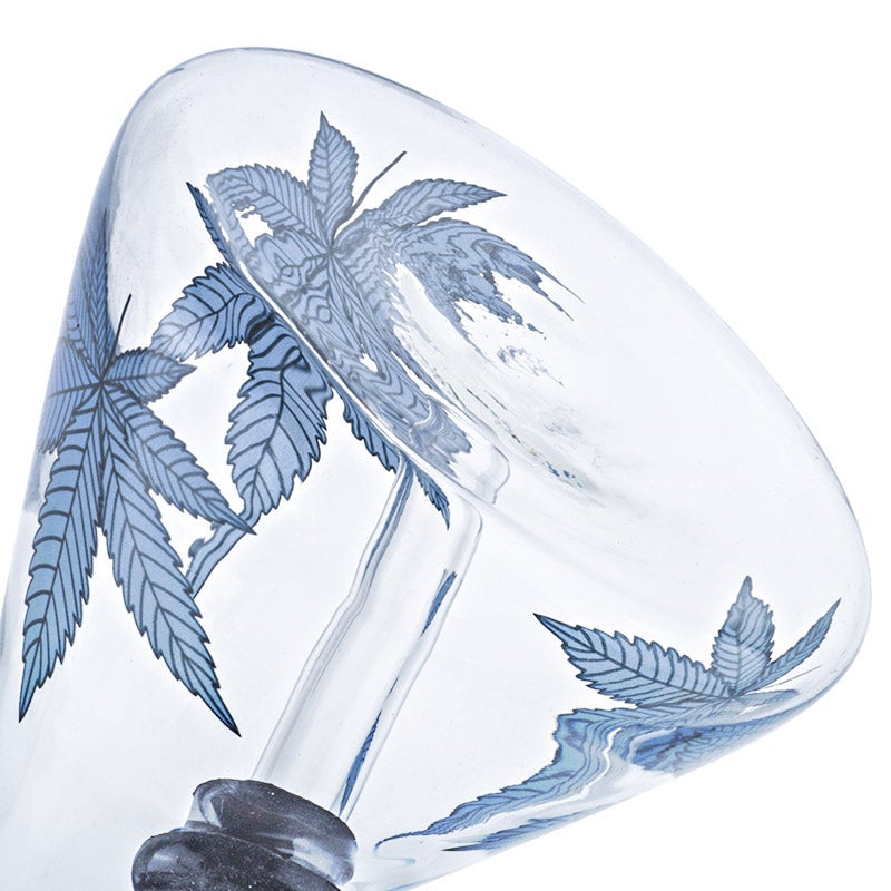 8 Marijuana Leaf Glass Beaker Bong
