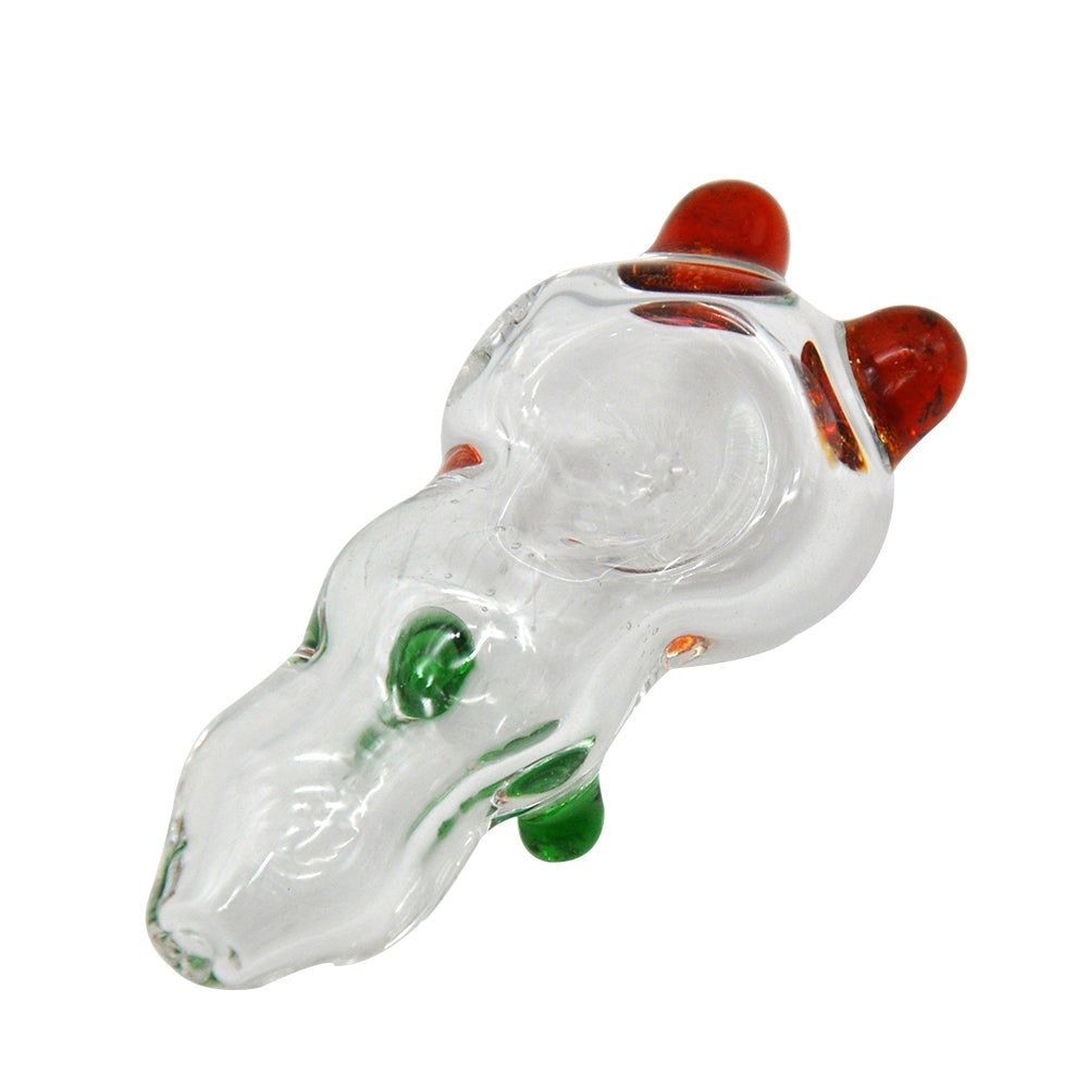 Clear Glass Pipe w/ Two Ears - PuffingBird AU