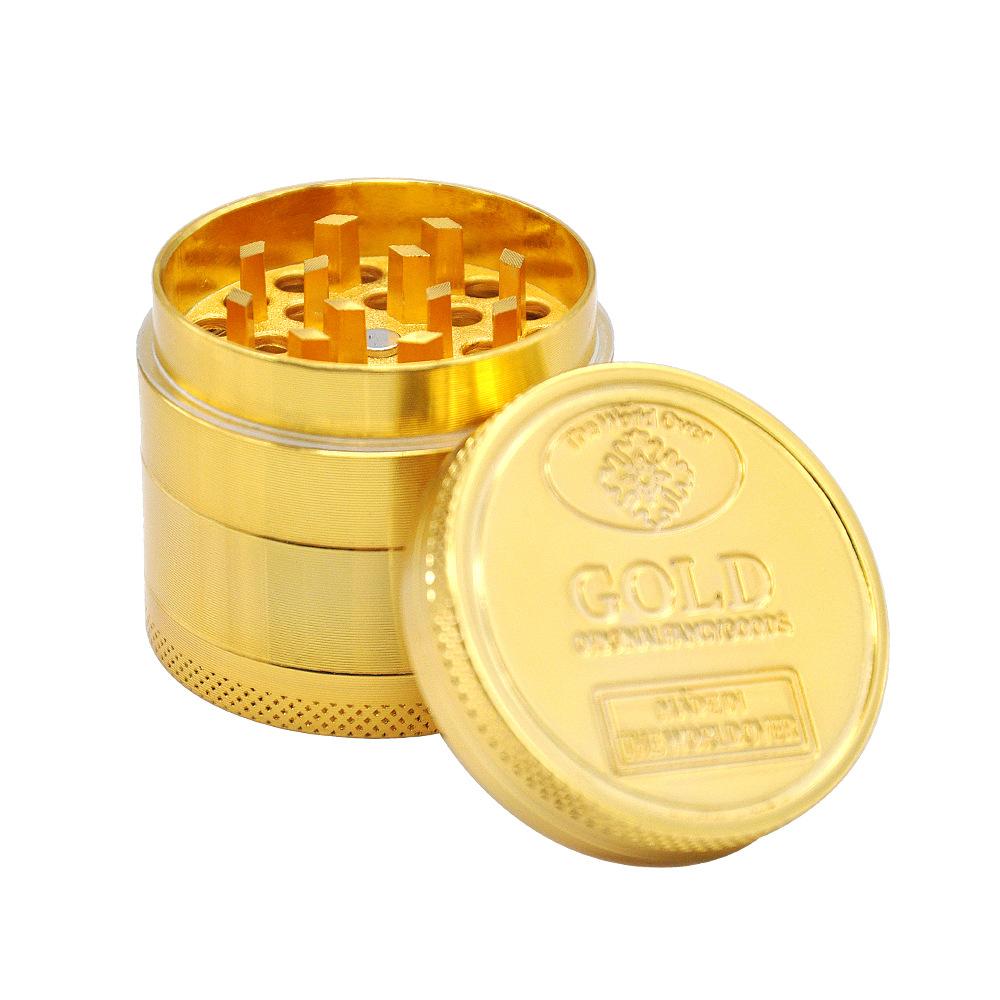 GOLD Coin Design 39mm Zinc Alloy 4 Layer Herb Grinder