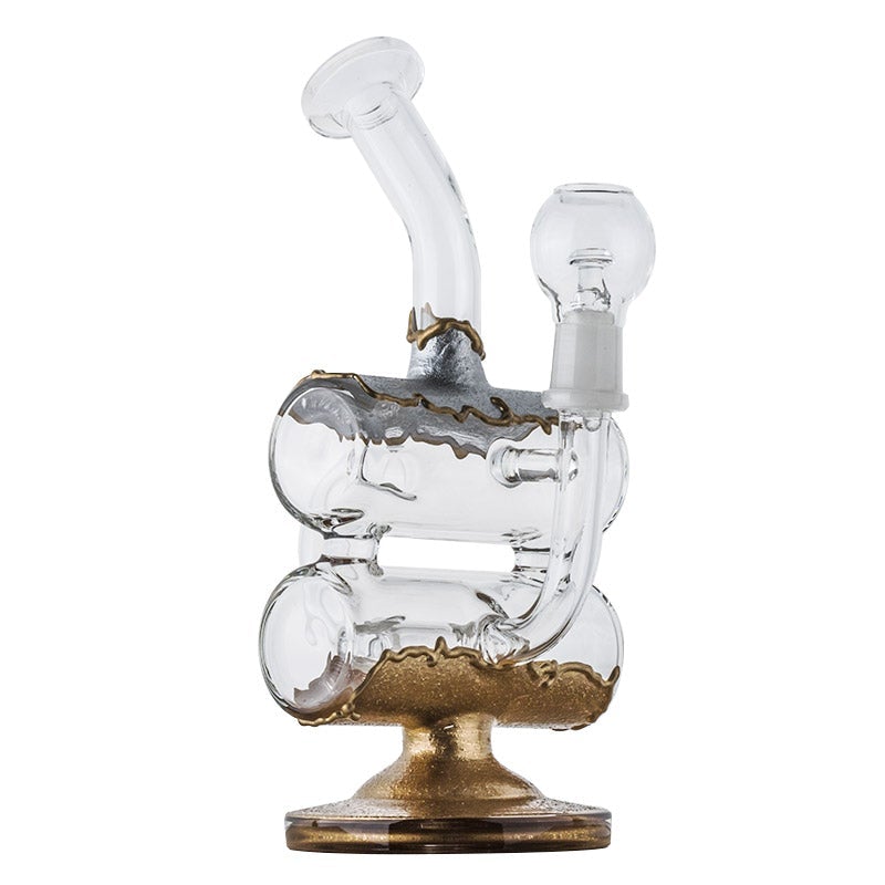 Double Chamber Recycler Dab Rig Set w/ Quartz and Carb Cap - PuffingBird AU