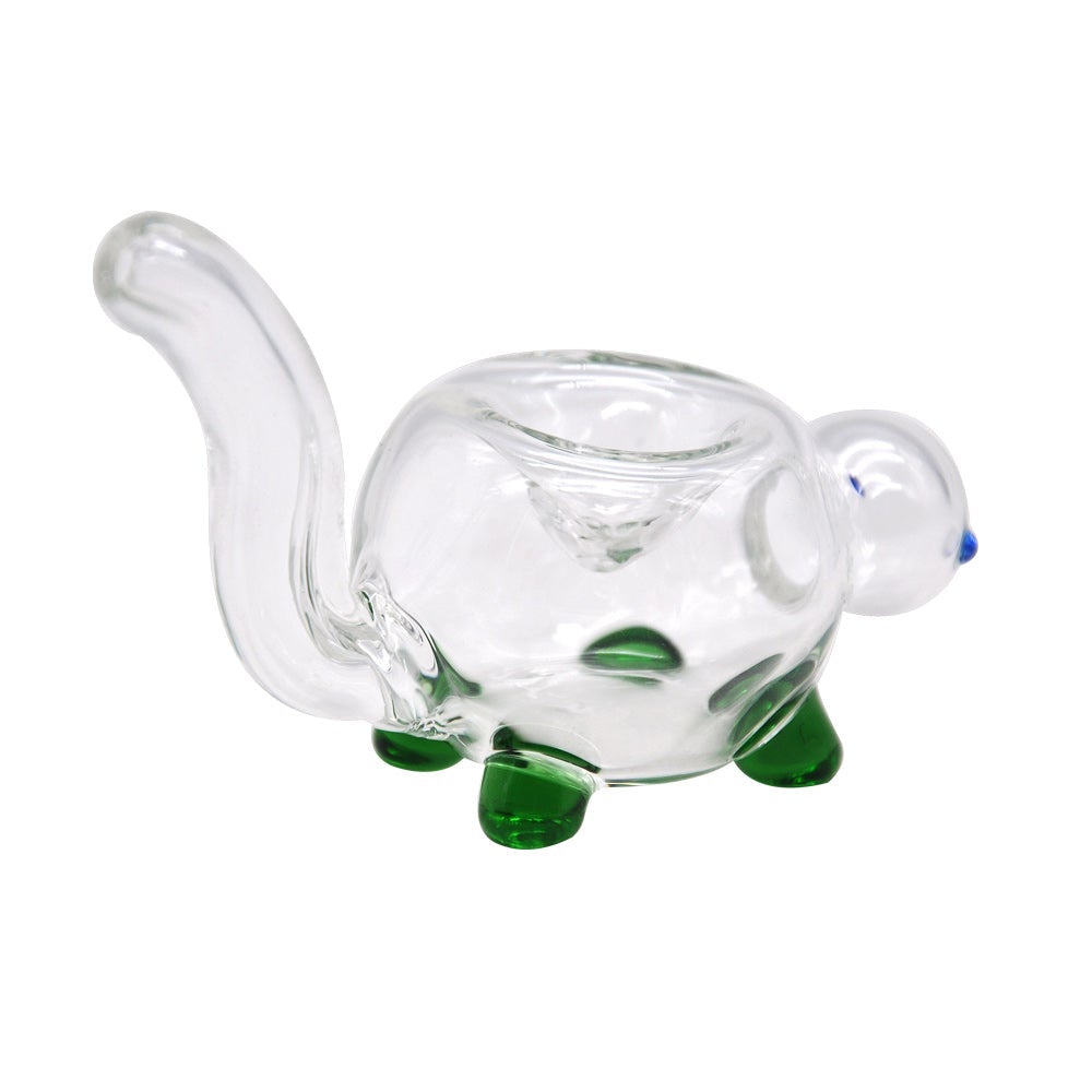 Turtle Clear Glass Hand Pipe