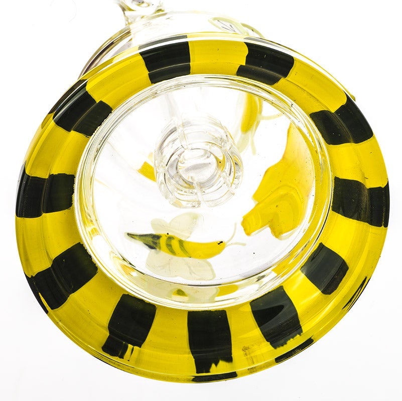 6 Honeybee Pattern Glass Dab Rig