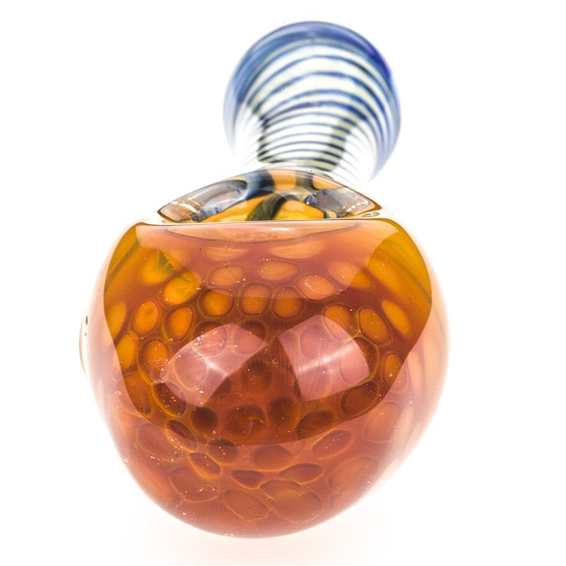 Honeycomb Glass Spoon Pipe w/ Swirl Strips