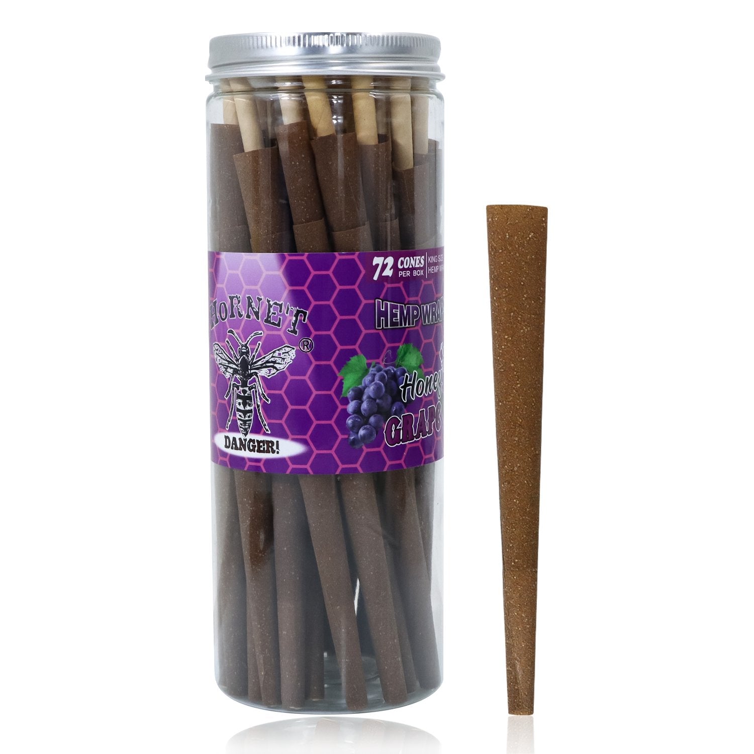Grape Flavored Brown Cigar Skin Pre-Rolled Cones - Pack of 72