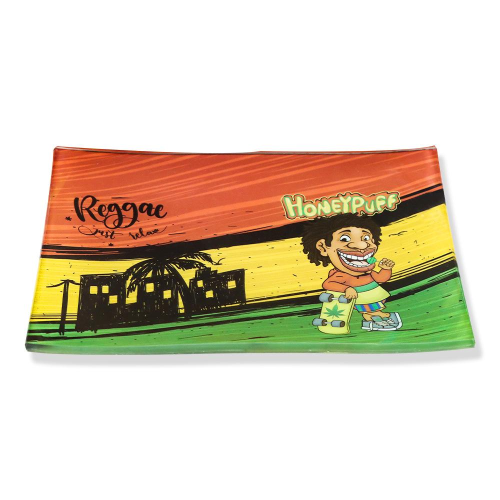 Mexico Vacation Wind Break Proof Glass Rolling Tray