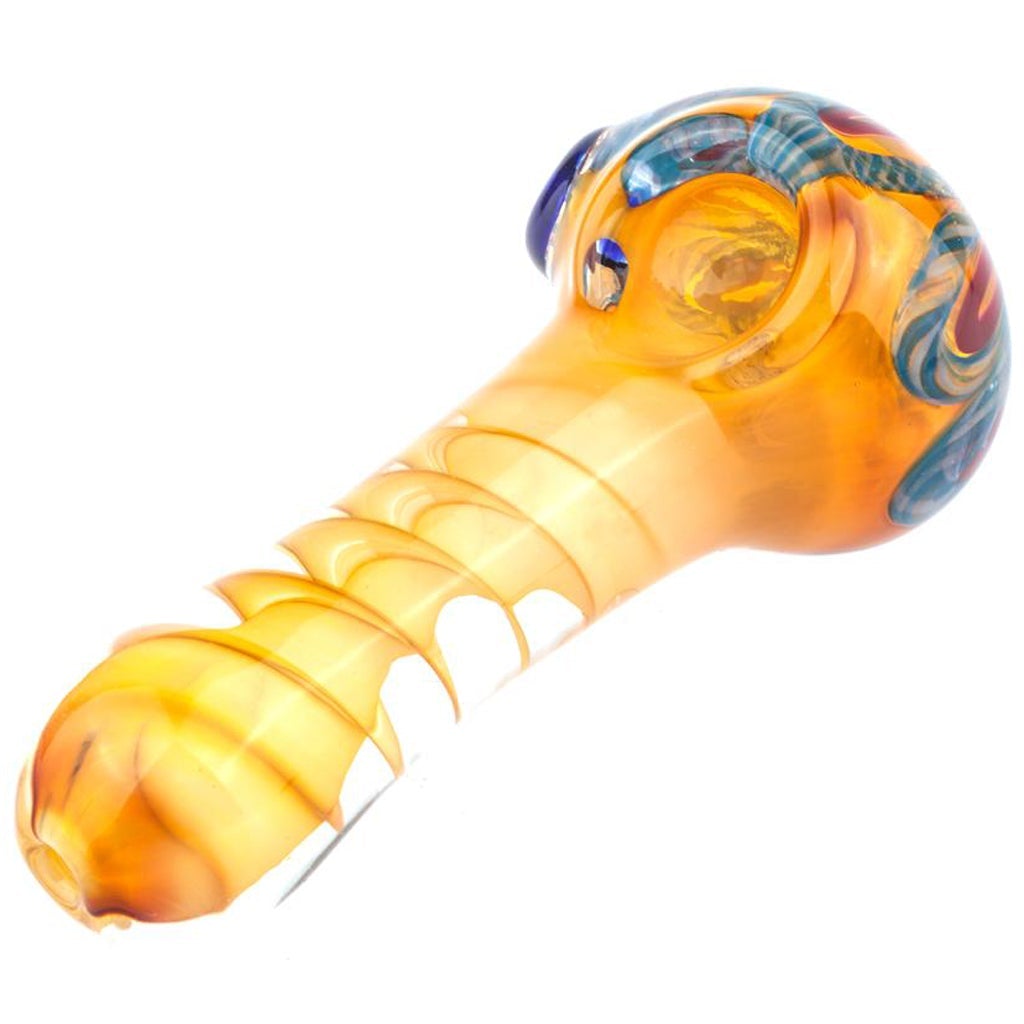 Fumed Milli Scheme Spiral Inside-out Glass Spoon Pipe