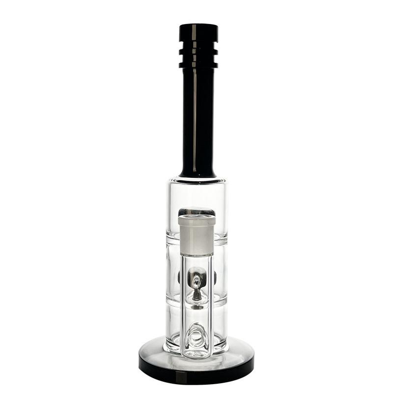 10.24 Double Chamber Straight Tube Glass Bong