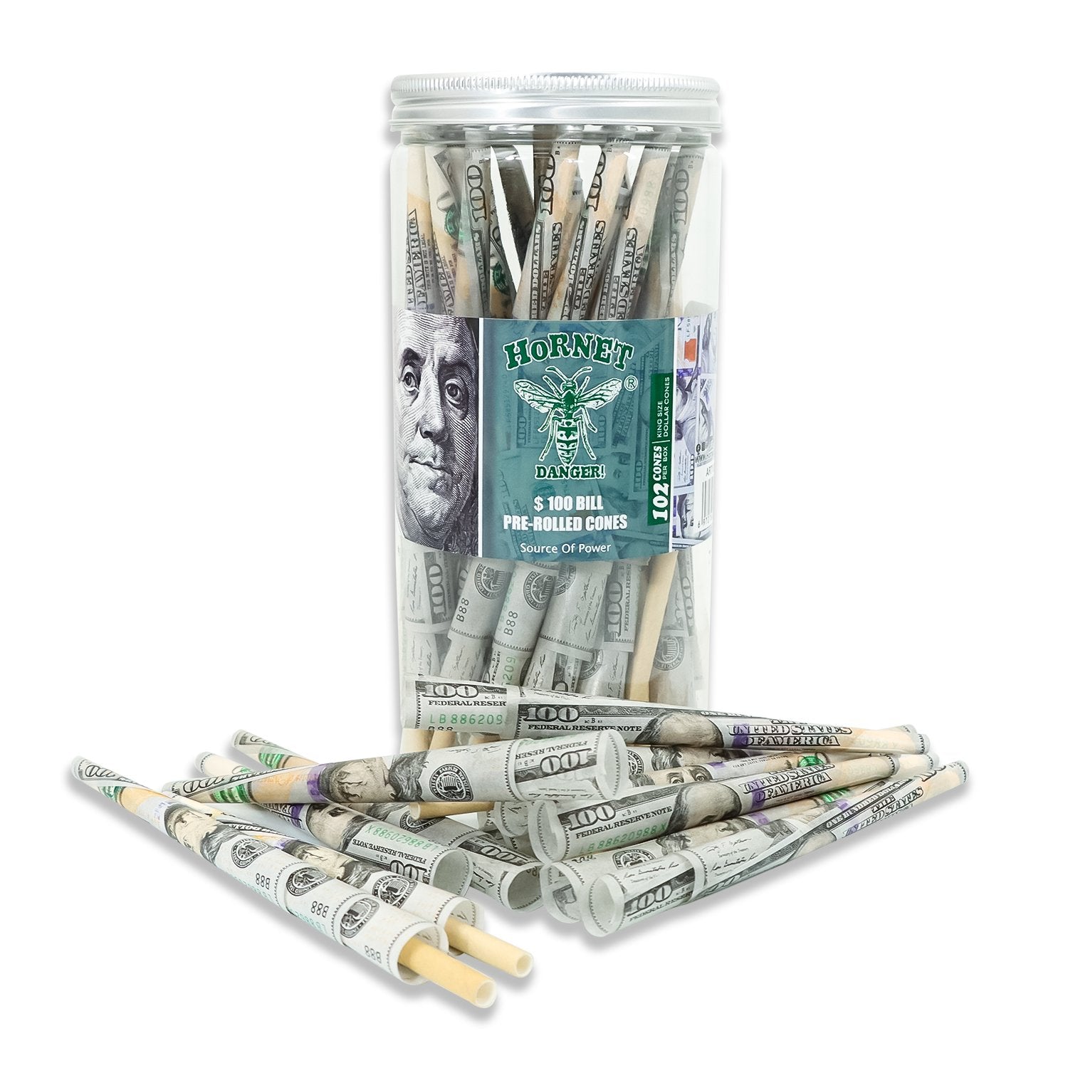 Dollar Bill Design Pre-Rolled Cones - Pack of 72