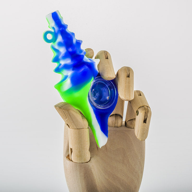 Silicone Conch Hand Pipe With Glass Bowl