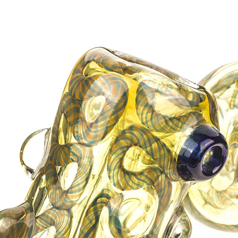Swirl Fumed Glass Hammer Donut Bubbler