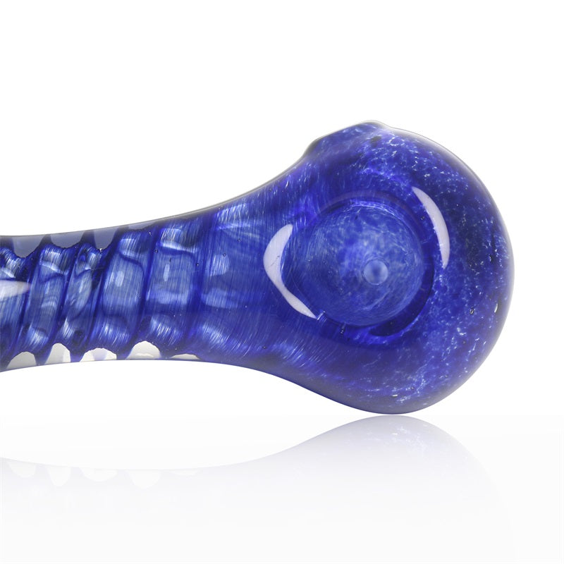 Blue Spiral Pattern Glass Pipe