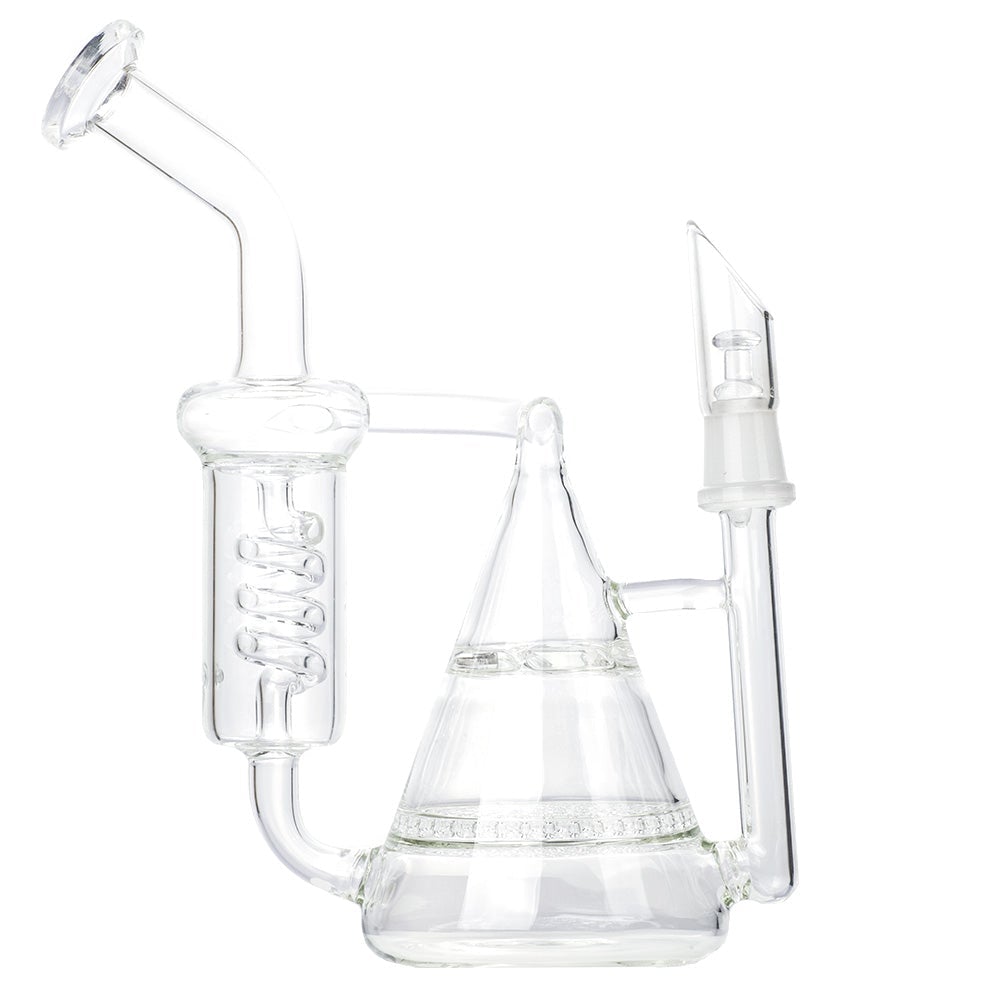 Pyramid Multi-Perc Recycler Glass Bong