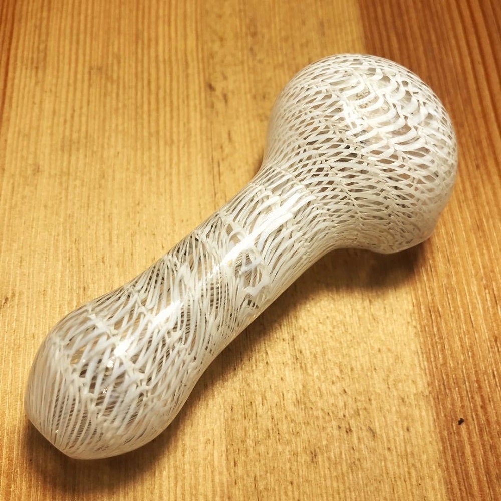 White Wrap and Raked Glass Pipe