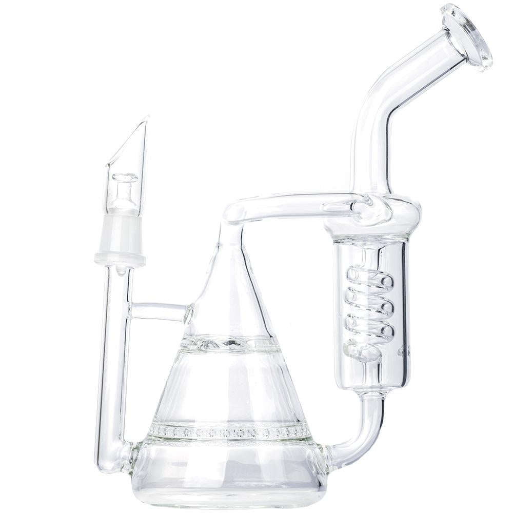 Pyramid Multi-Perc Recycler Glass Bong Set w/ Carb Cap and Banger
