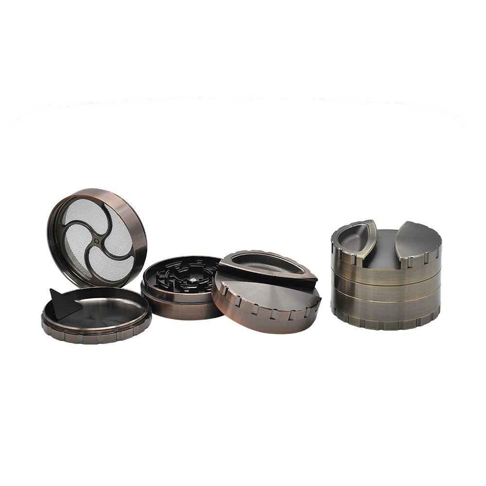 80mm 4 Layer Grinder With Ashtray & Joint/Paper Dispenser On Lid Aluminium