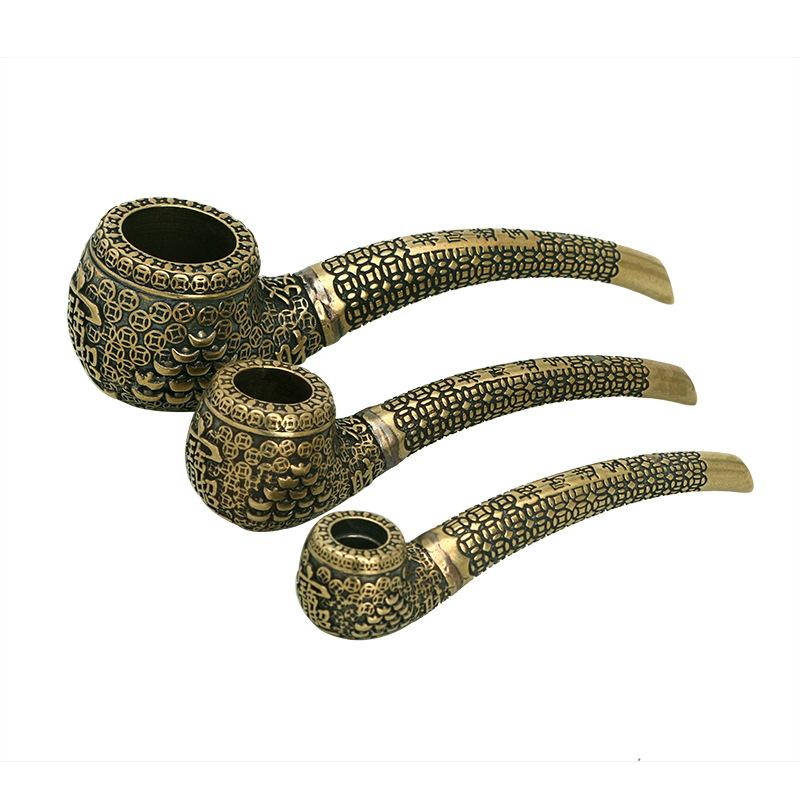 Copper Coin Relief Brass Sherlock Pipe
