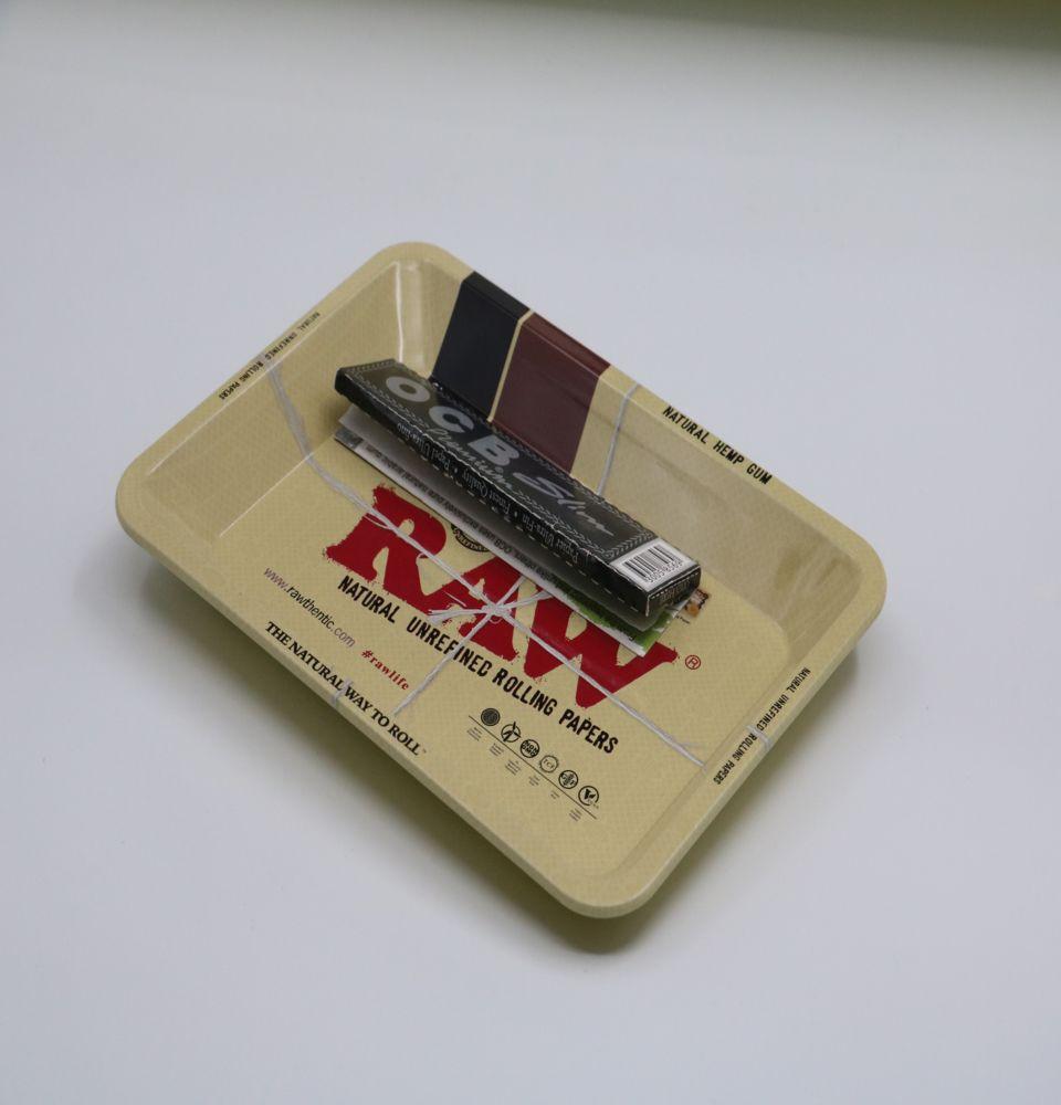 RAW Hand Rolled Cigarette Metal Rolling Tray